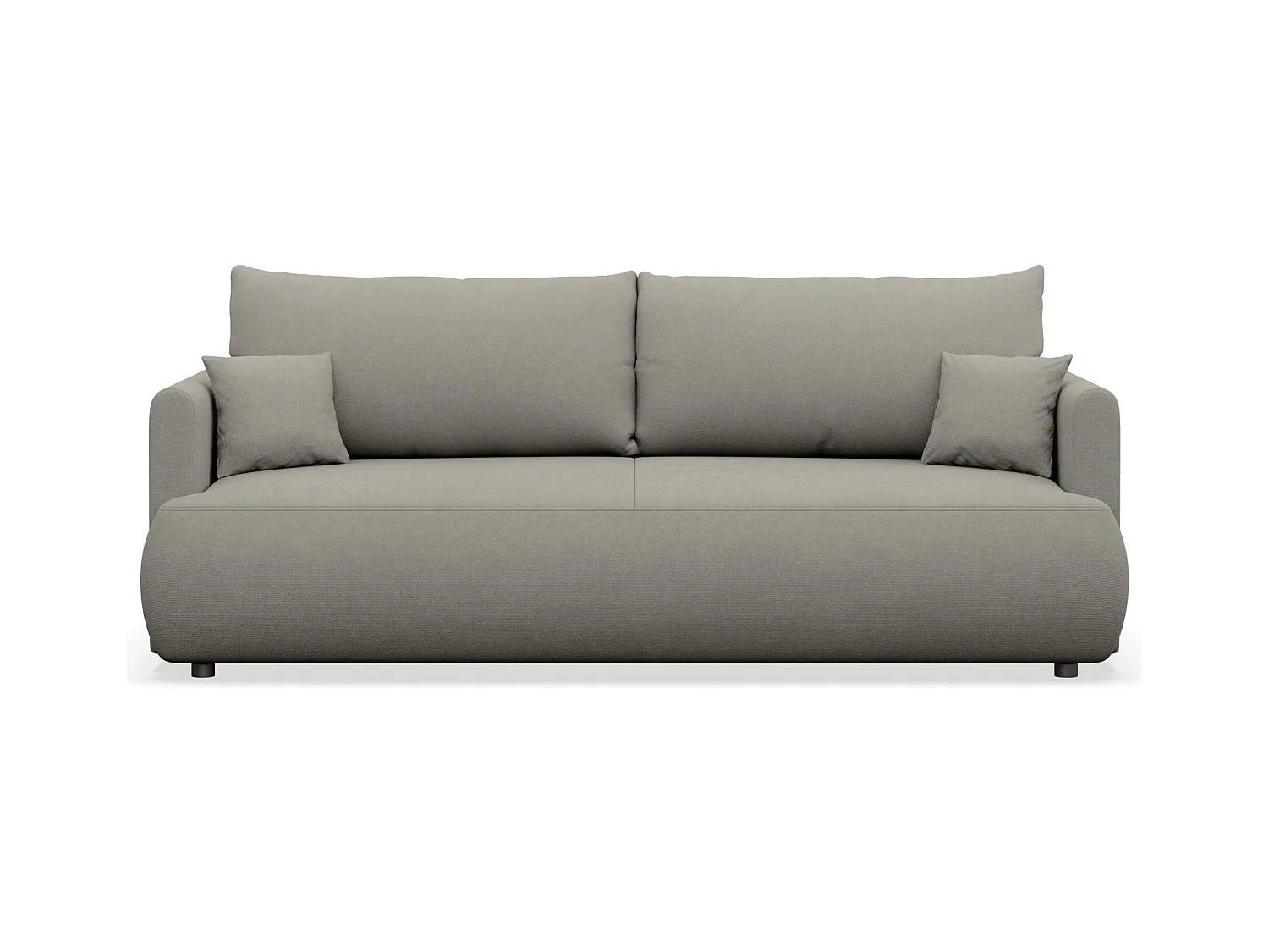 Canapé convertible 3 places – chenille Easy-Clean – gris clair – OVO MINI