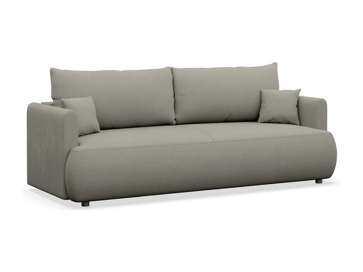 3-Sitzer Schlafsofa mit Bettkasten, Chenille Easy-Clean, hellgrau - OVO MINI