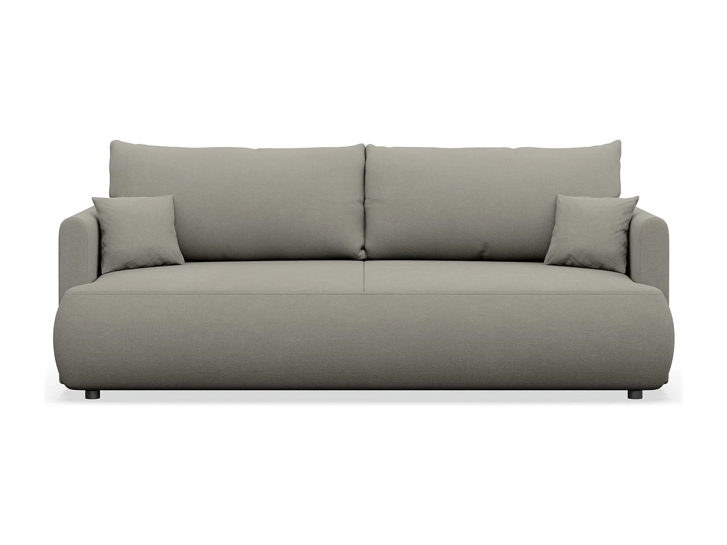 3-Sitzer Schlafsofa mit Bettkasten, Chenille Easy-Clean, hellgrau - OVO MINI