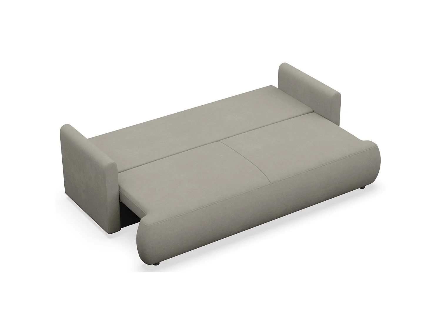Canapé convertible 3 places – chenille Easy-Clean – gris clair – OVO MINI