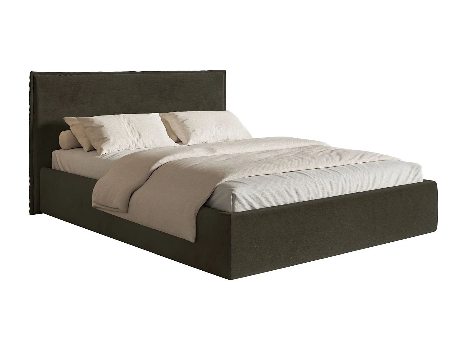 Lit tapissé 160×200- velours - vert foncé - SOFTIE SLIM