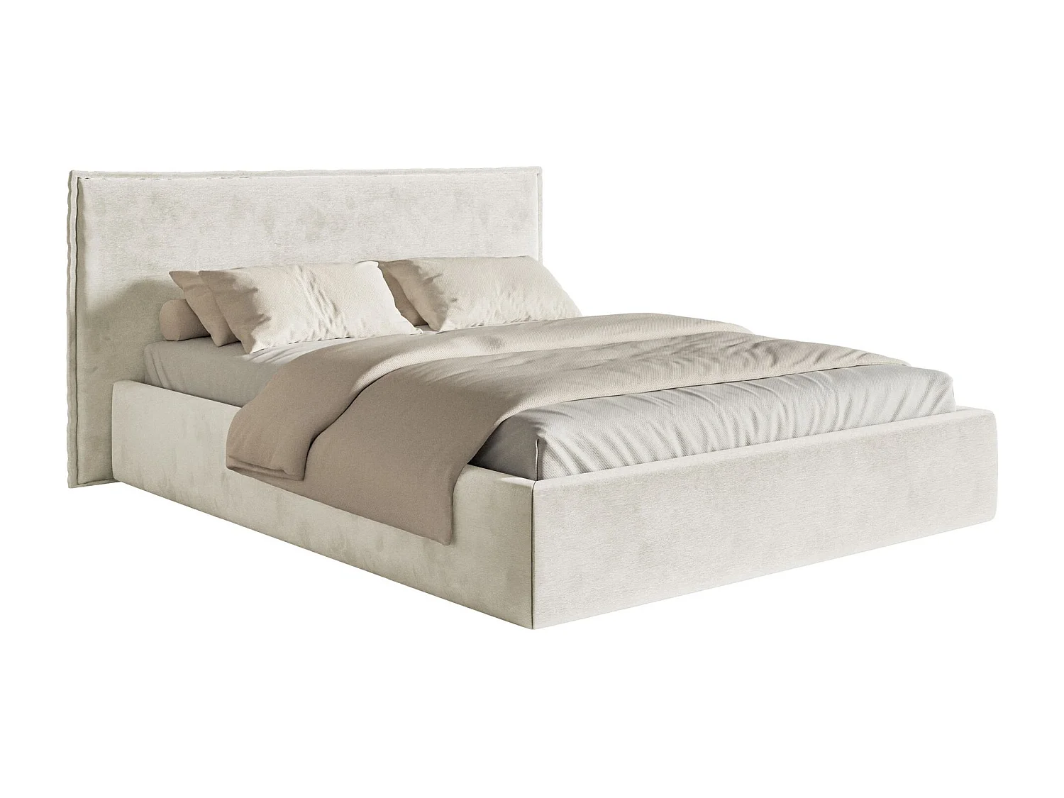 Polsterbett 160×200 - Lattenrost - Velours greige - SOFTIE