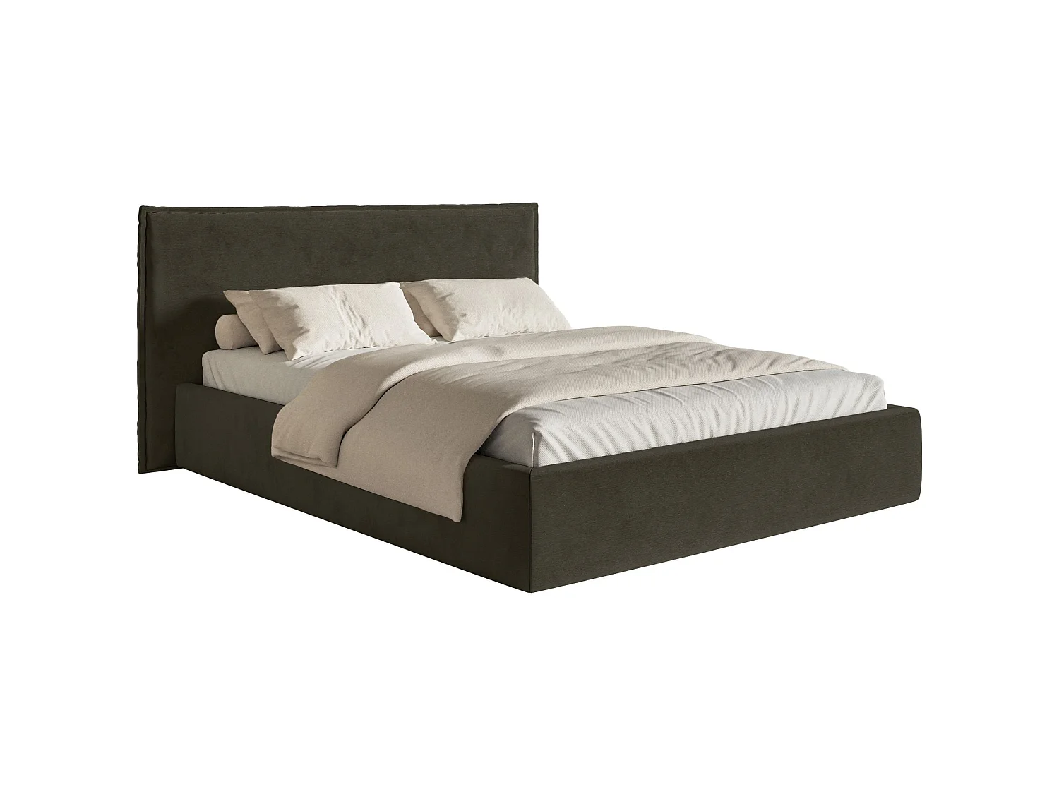 Lit tapissé 180×200- velours - vert foncé - SOFTIE