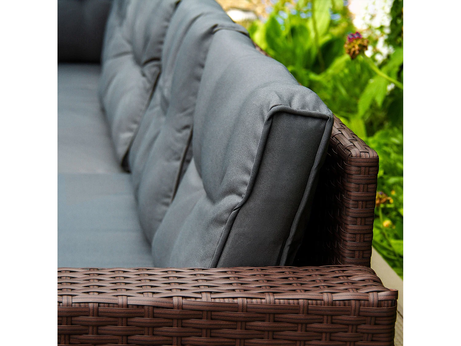 Rotan Hoekset Loungeset Dining Tuintafel - 9 Personen - Regenhoes + Uitneembare Kussens - Bruin