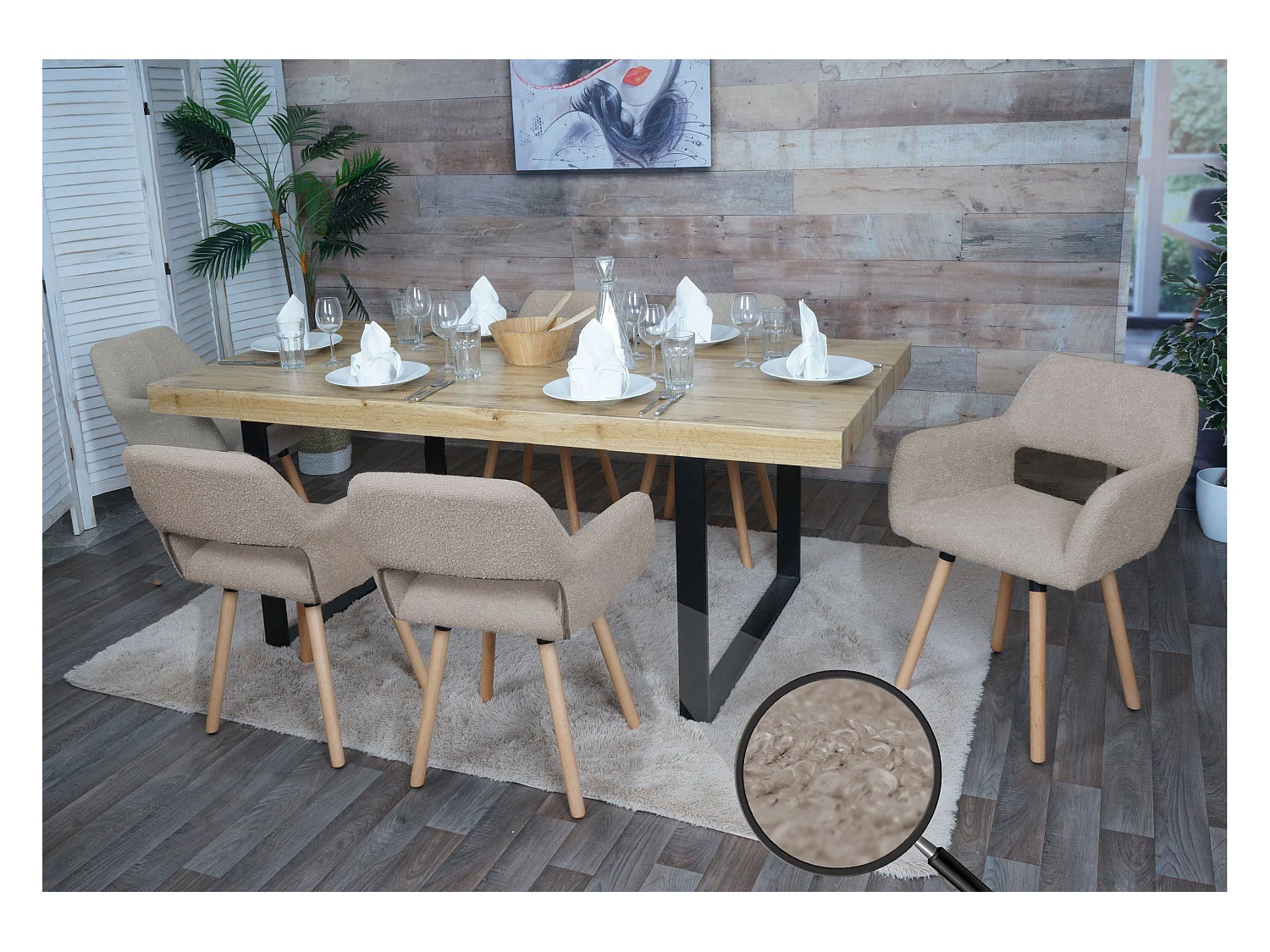 Chaise de salle à manger MCW-A50 II (lot de 6),  taupe