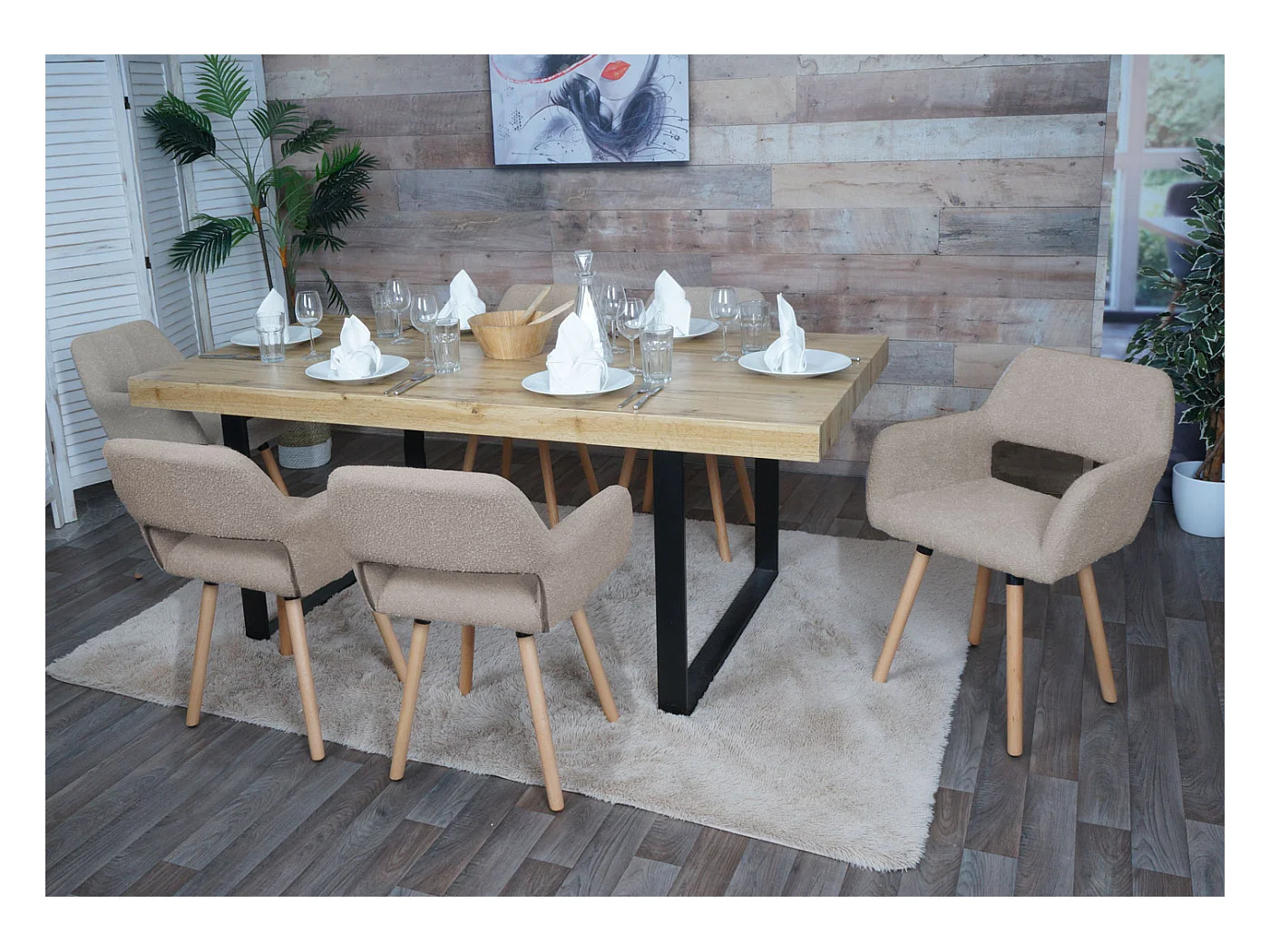 Chaise de salle à manger MCW-A50 II (lot de 6),  taupe