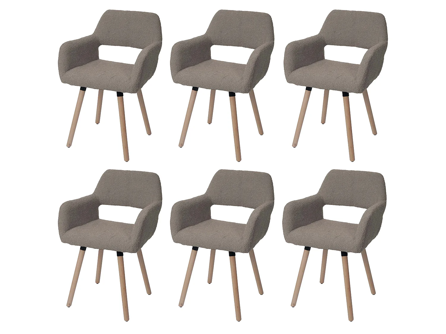 Chaise de salle à manger MCW-A50 II (lot de 6),  taupe