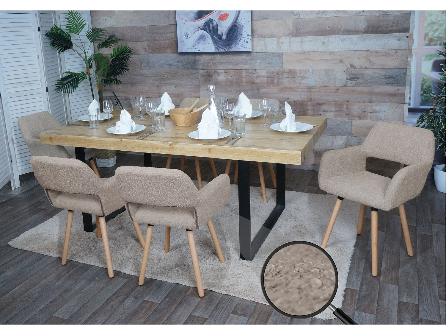 Chaise de salle à manger MCW-A50 II (lot de 6),  taupe