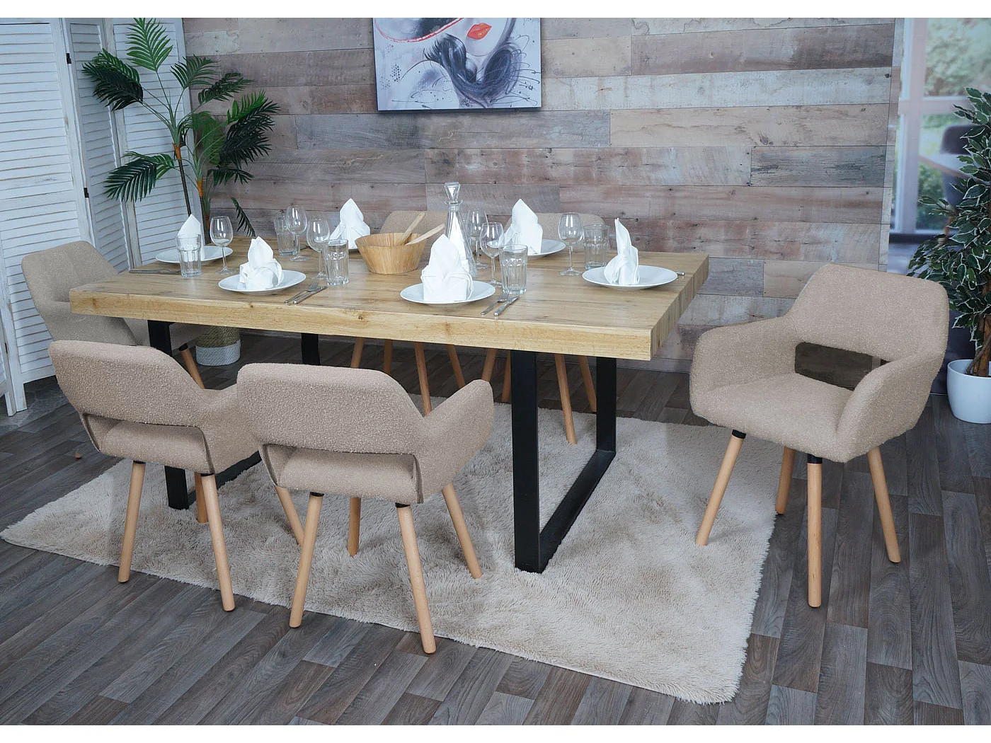 Chaise de salle à manger MCW-A50 II (lot de 6),  taupe