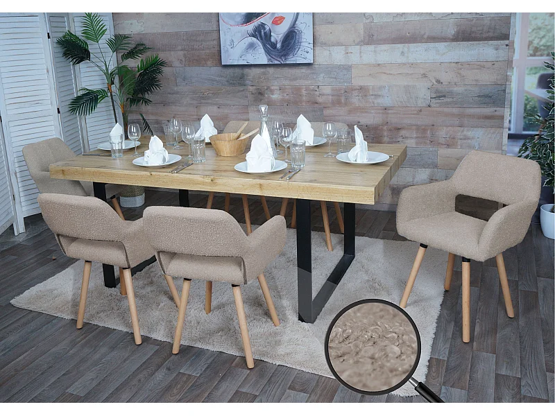 Chaise de salle à manger MCW-A50 II (lot de 6),  taupe