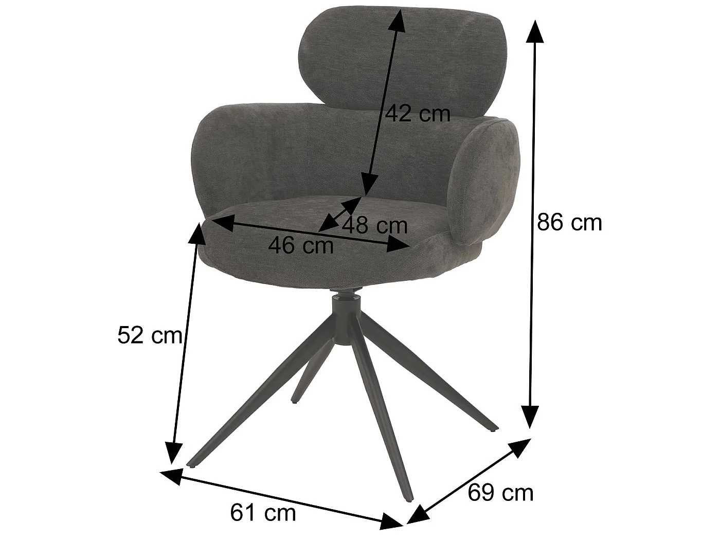 Chaise de salle à manger MCW-O77 (lot de 6),  rouge-brun