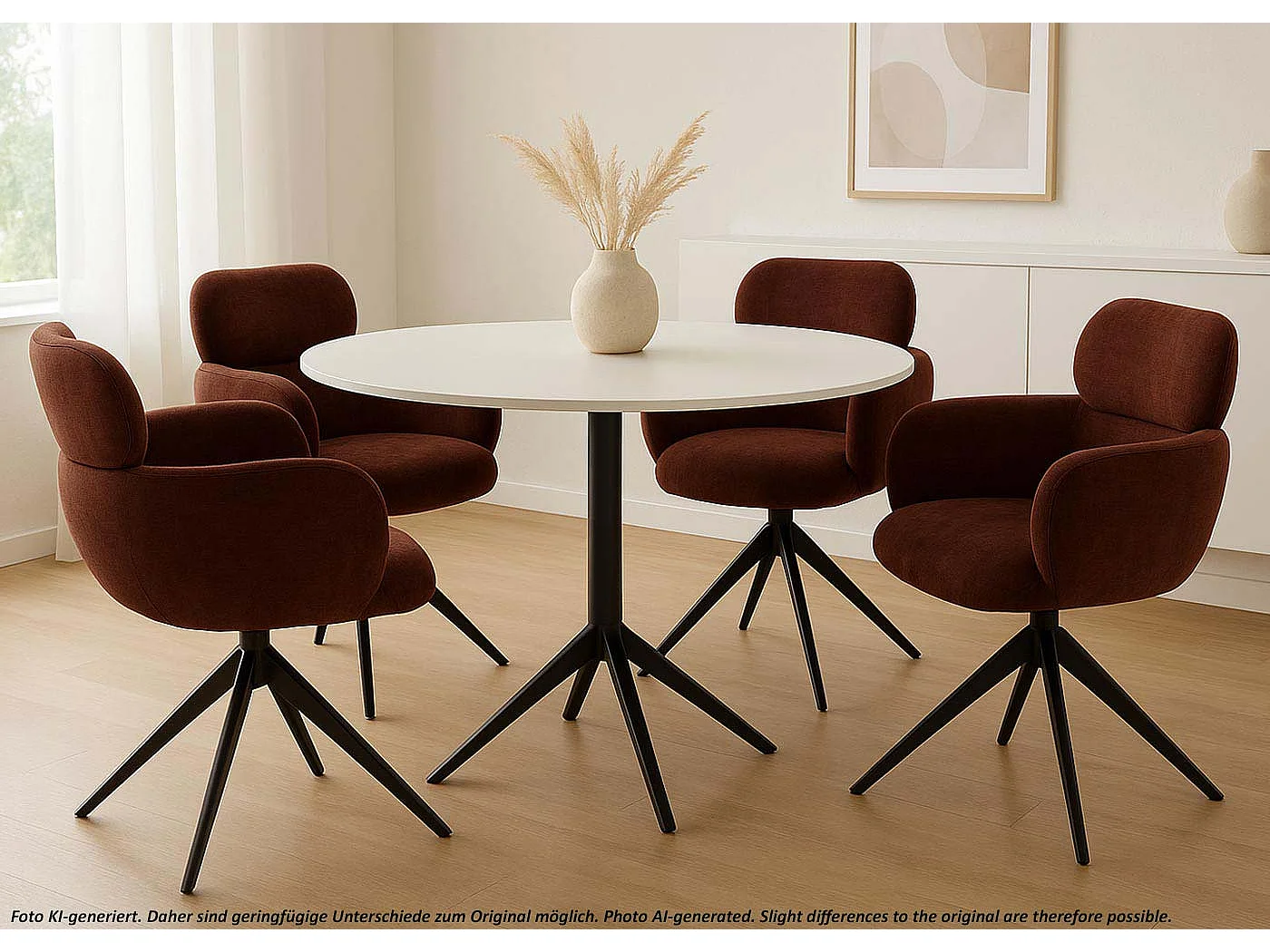 Chaise de salle à manger MCW-O77,  rouge-brun