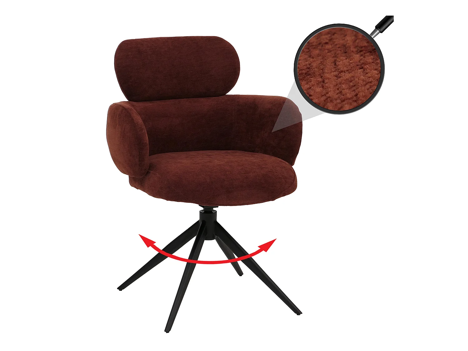Chaise de salle à manger MCW-O77,  rouge-brun