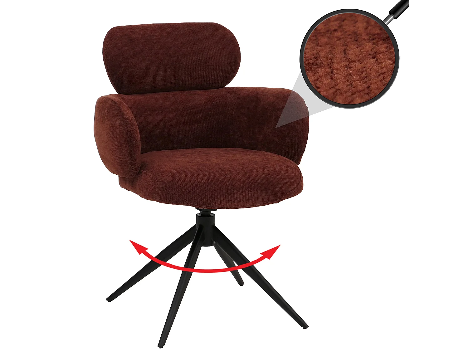 Chaise de salle à manger MCW-O77,  rouge-brun