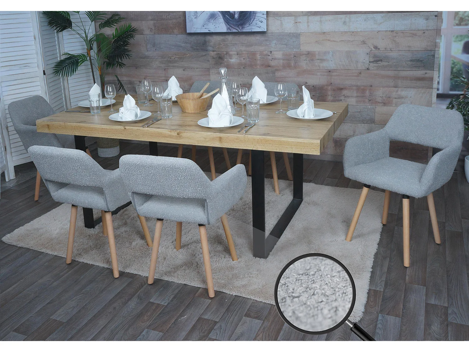 Chaise de salle à manger MCW-A50 II (lot de 6),  gris