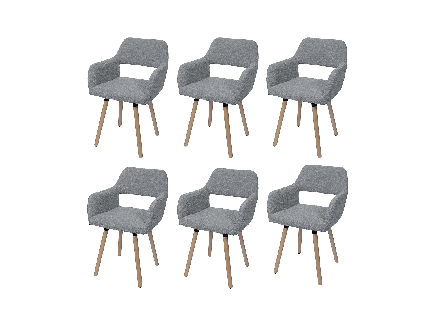 Chaise de salle à manger MCW-A50 II (lot de 6),  gris