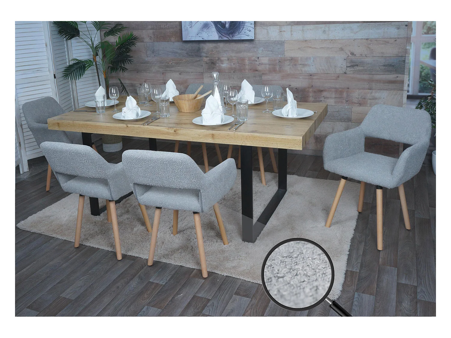 Chaise de salle à manger MCW-A50 II (lot de 6),  gris