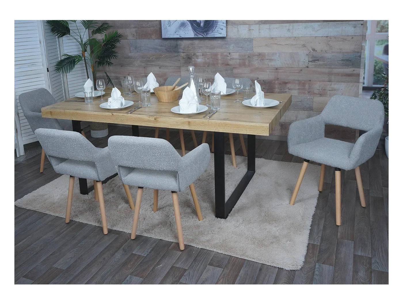 Krzesło do jadalni MCW-A50 II (zestaw 6 sztuk),  szary