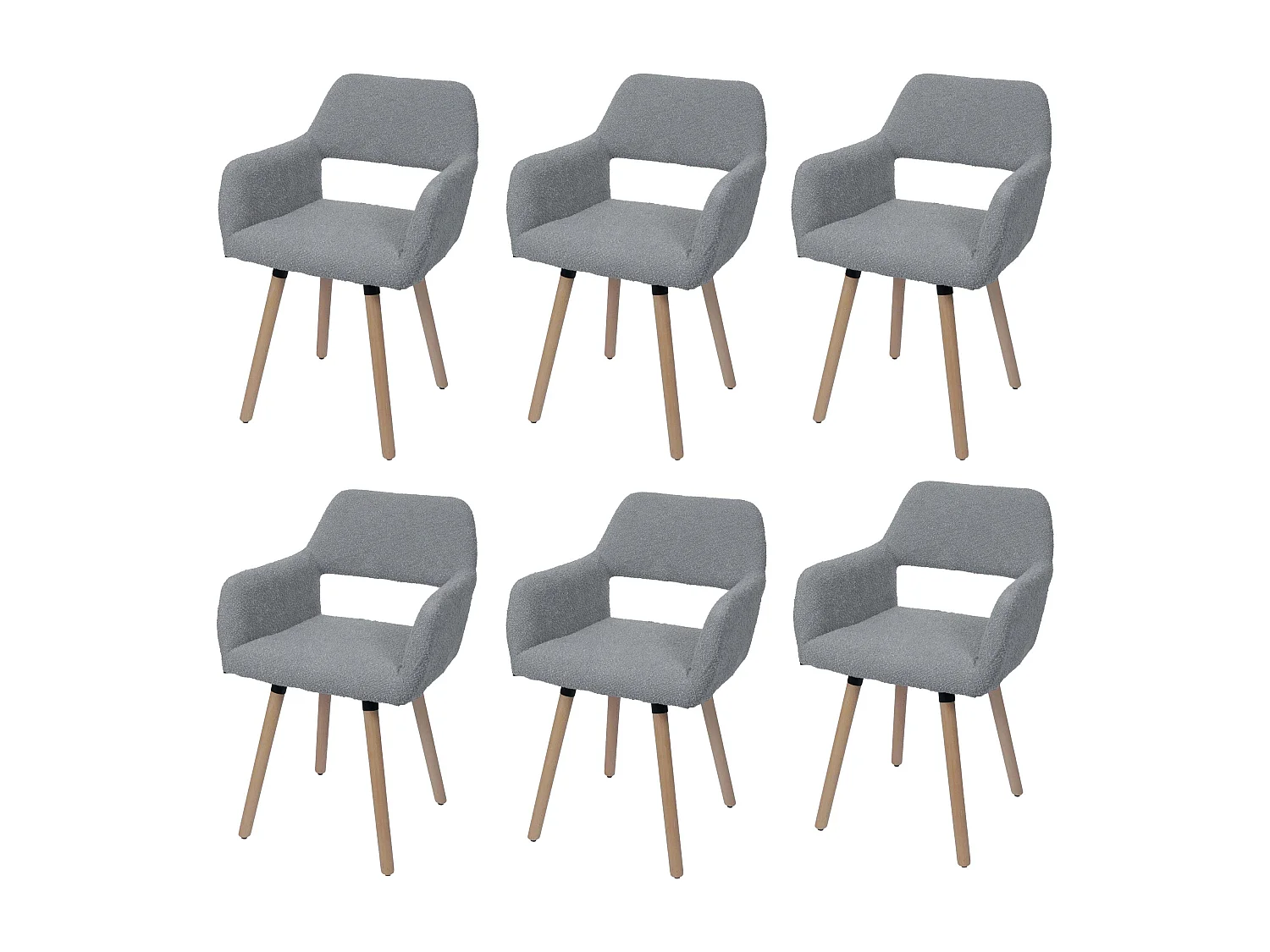 Chaise de salle à manger MCW-A50 II (lot de 6),  gris