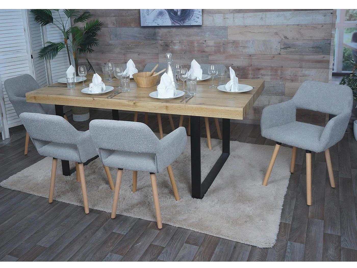 Chaise de salle à manger MCW-A50 II (lot de 6),  gris