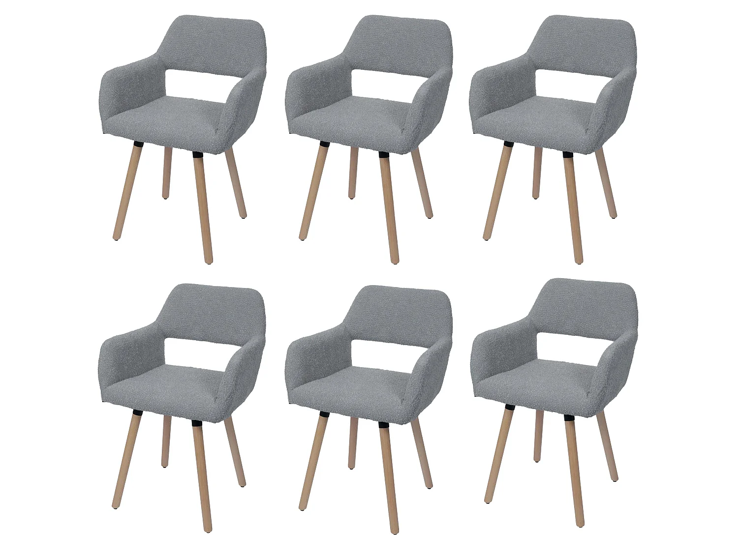 Chaise de salle à manger MCW-A50 II (lot de 6),  gris