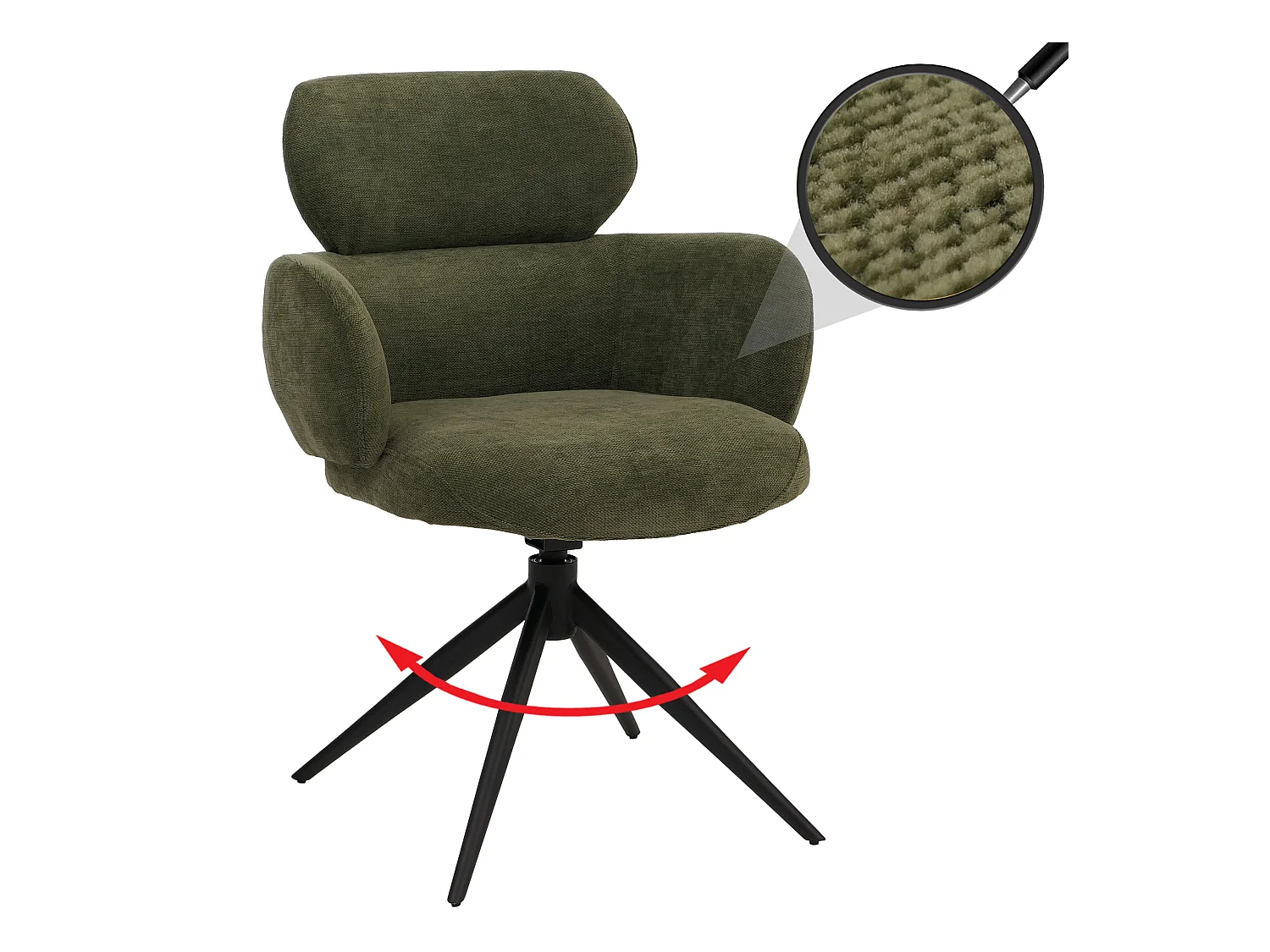 Chaise de salle à manger MCW-O77,  vert olive