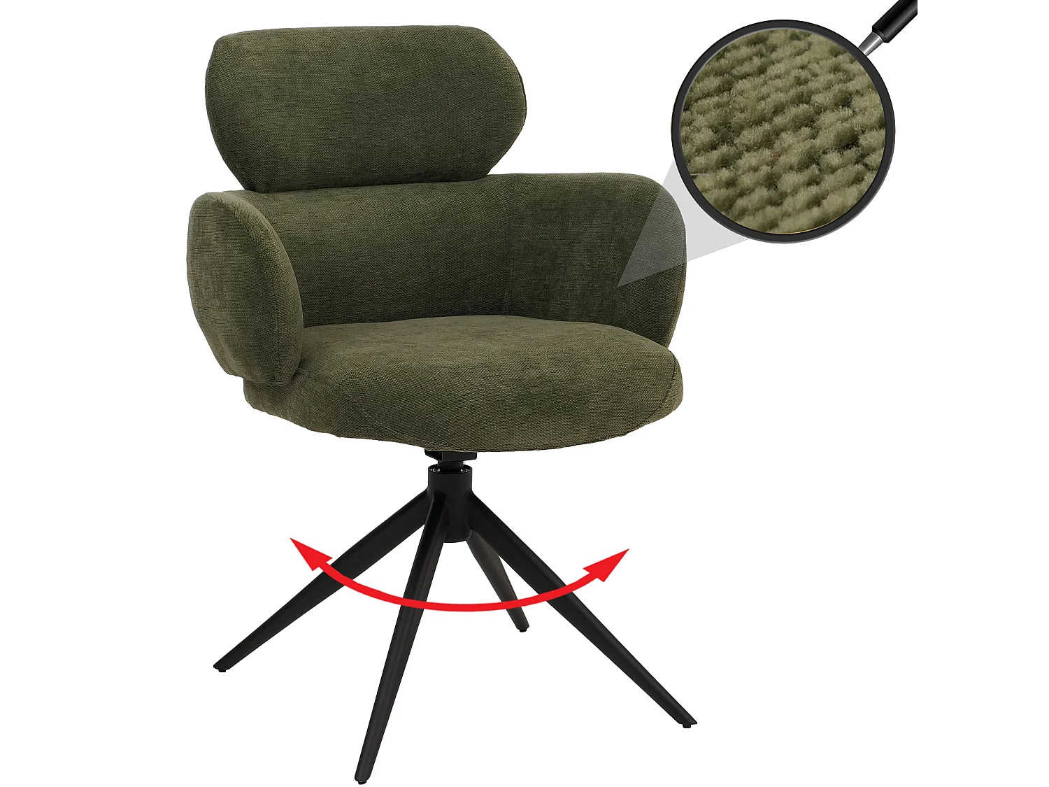 Chaise de salle à manger MCW-O77,  vert olive