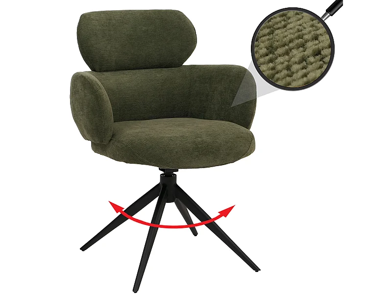 Chaise de salle à manger MCW-O77,  vert olive