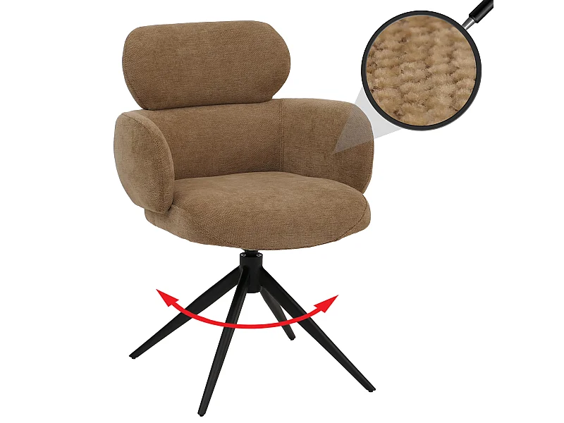 Cadeira de sala de jantar MCW-O77,  castanho claro