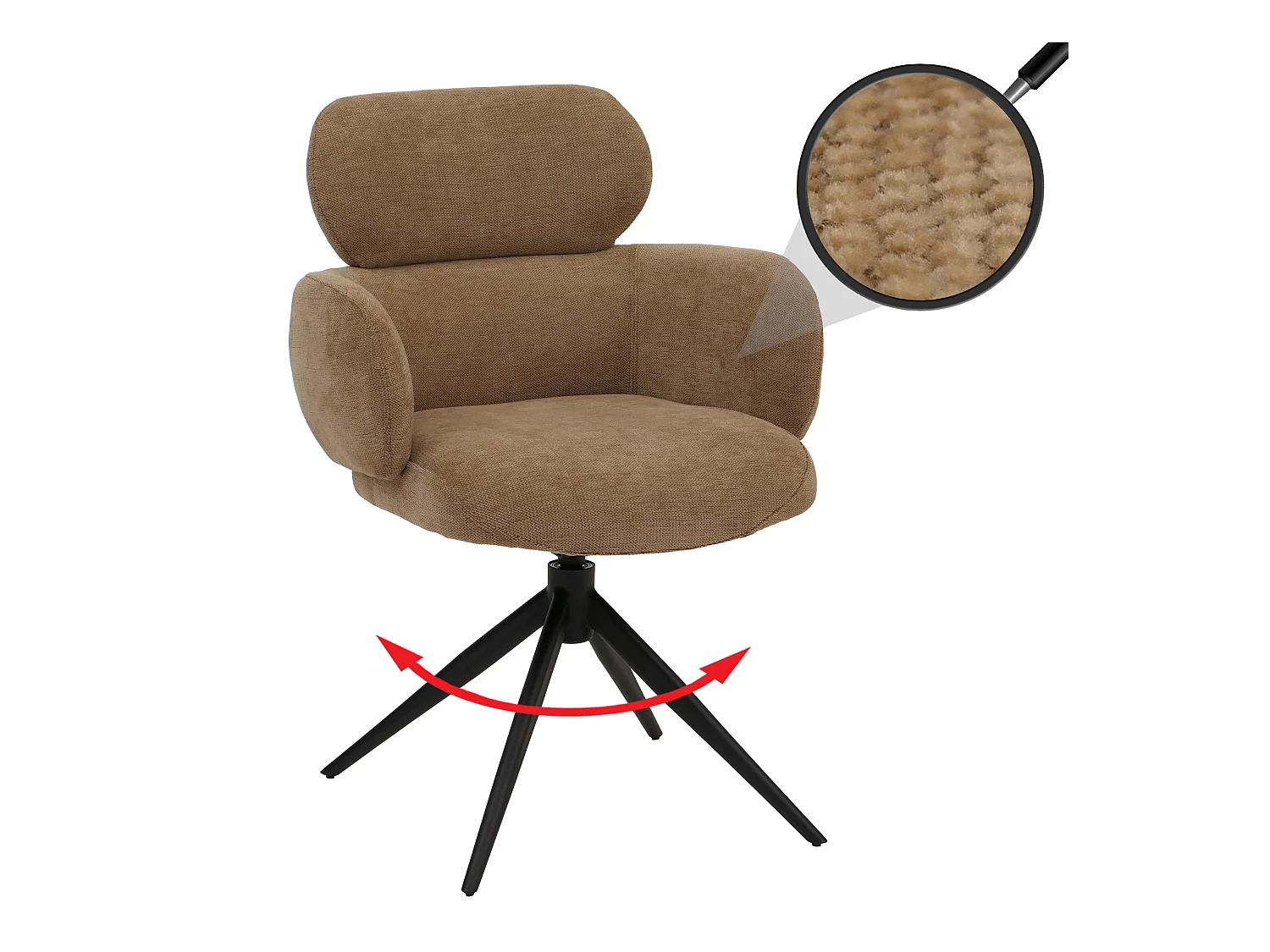 Chaise de salle à manger MCW-O77,  marron clair