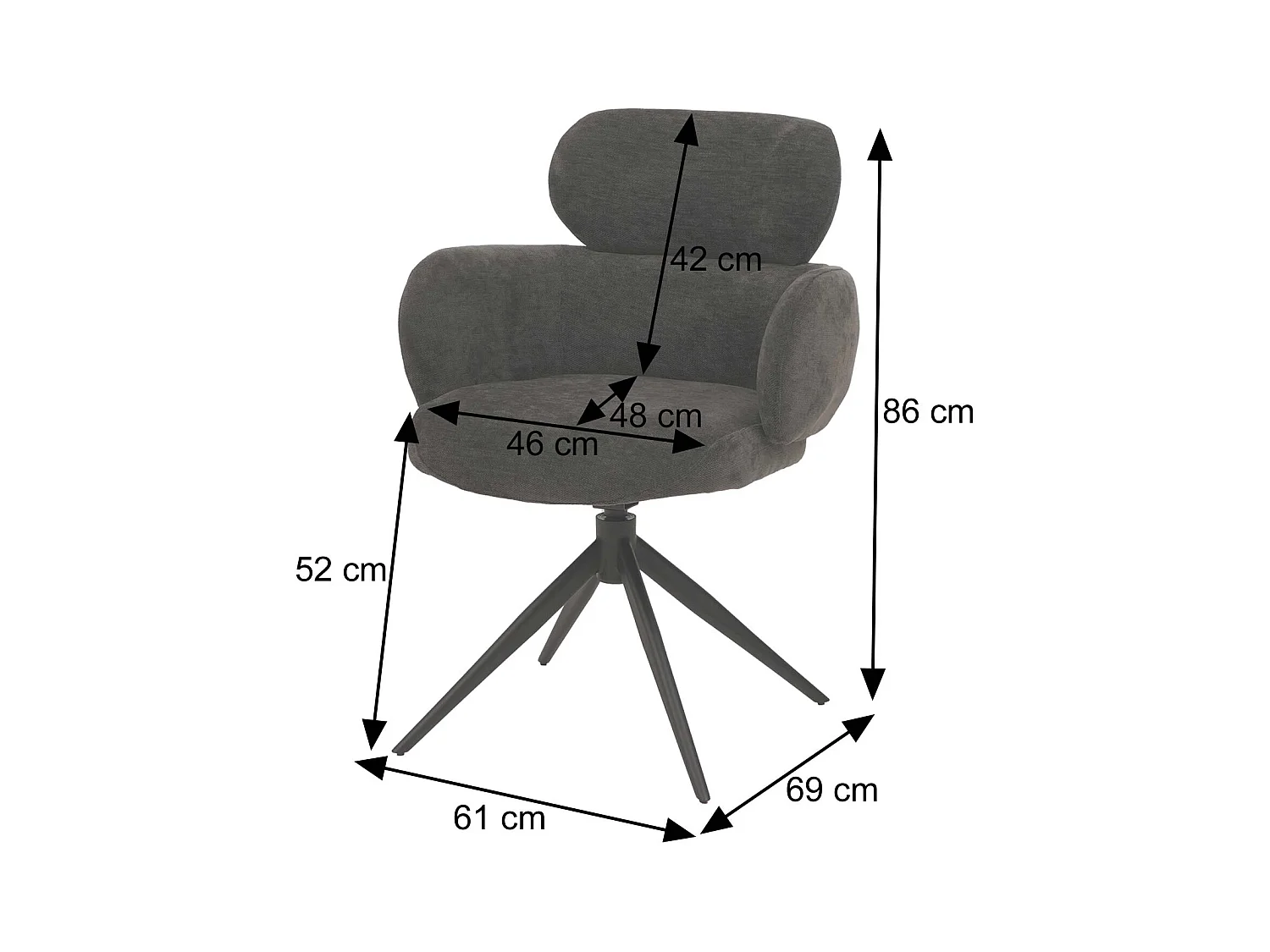 Chaise de salle à manger MCW-O77,  gris-bleu