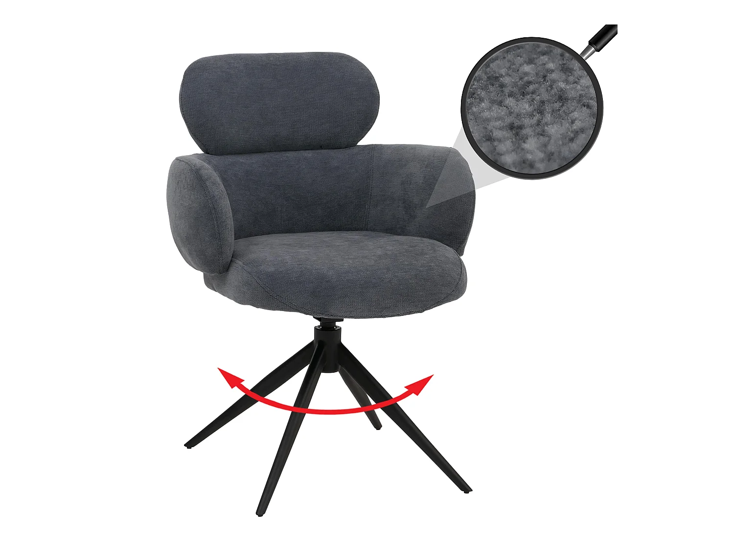Chaise de salle à manger MCW-O77,  gris-bleu
