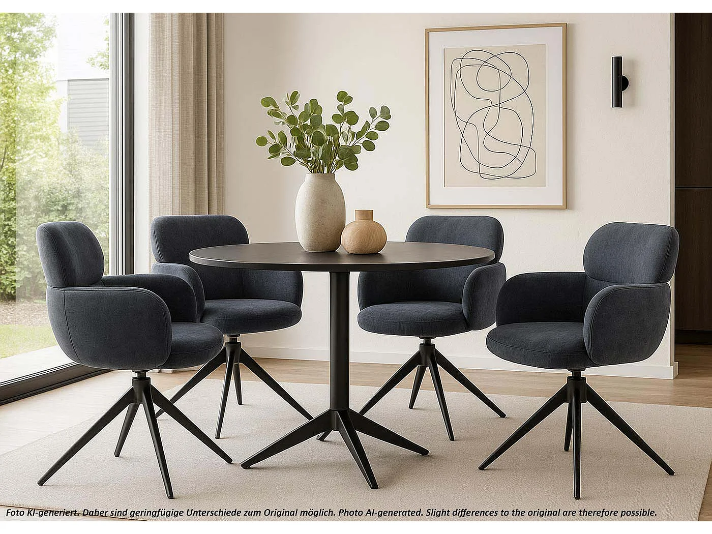 Esszimmerstuhl MCW-O77, Grau-blau