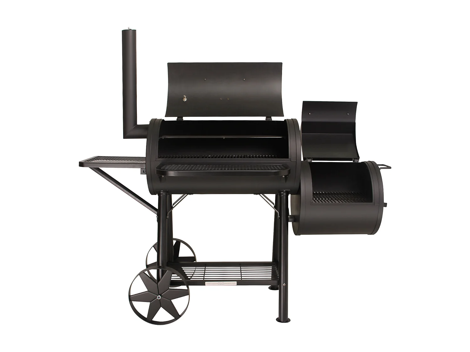 Fumoir massif CHARIOT GRILLE BBQ au charbon de bois 90 kg