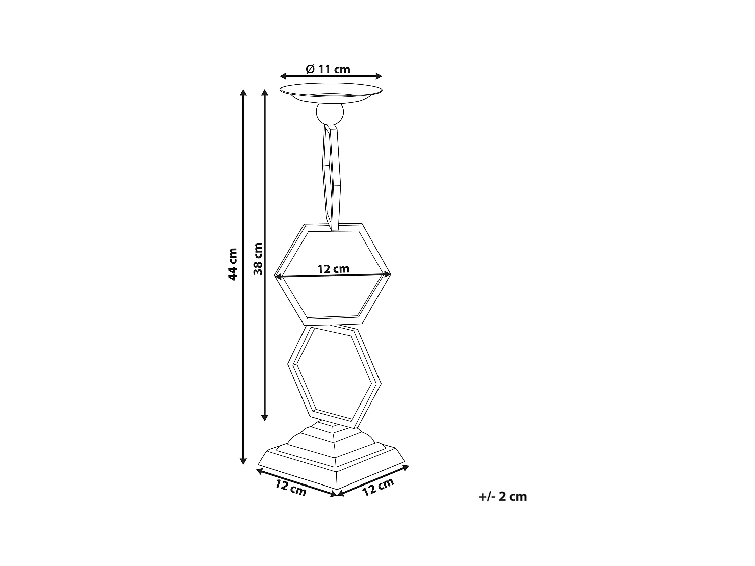 Bougeoir ARDEE Métal 44 cm Doré