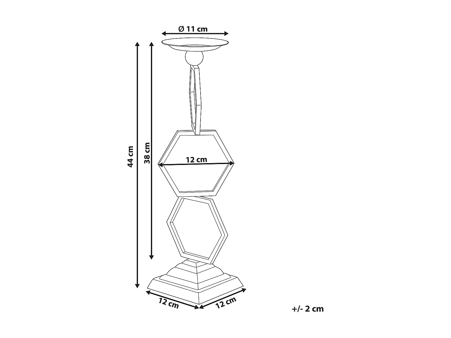 Bougeoir ARDEE Métal 44 cm Doré