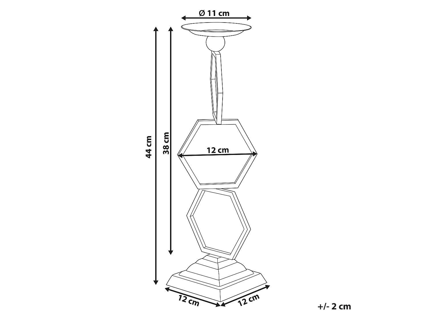 Bougeoir ARDEE 44 cm Métal Doré