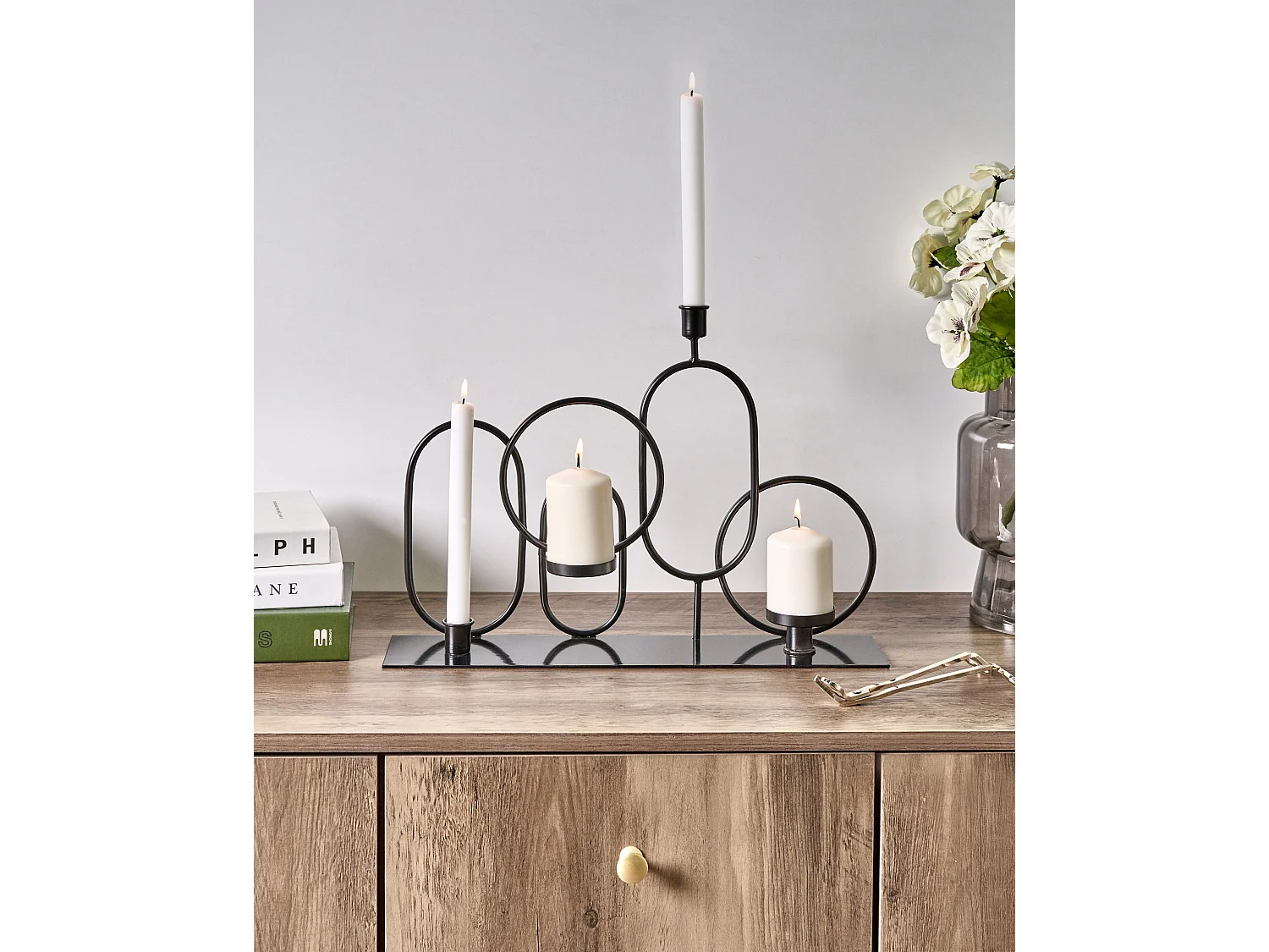 Bougeoir COBH Métal 30 cm Noir