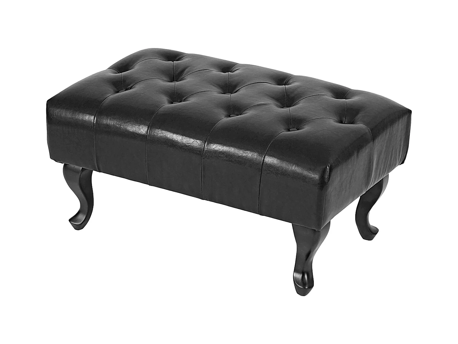 Otomana Oxford z imitacji skóry,  czarny