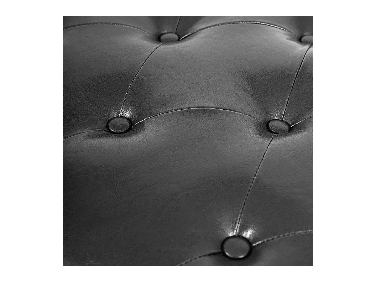 Otomana Oxford z imitacji skóry,  czarny