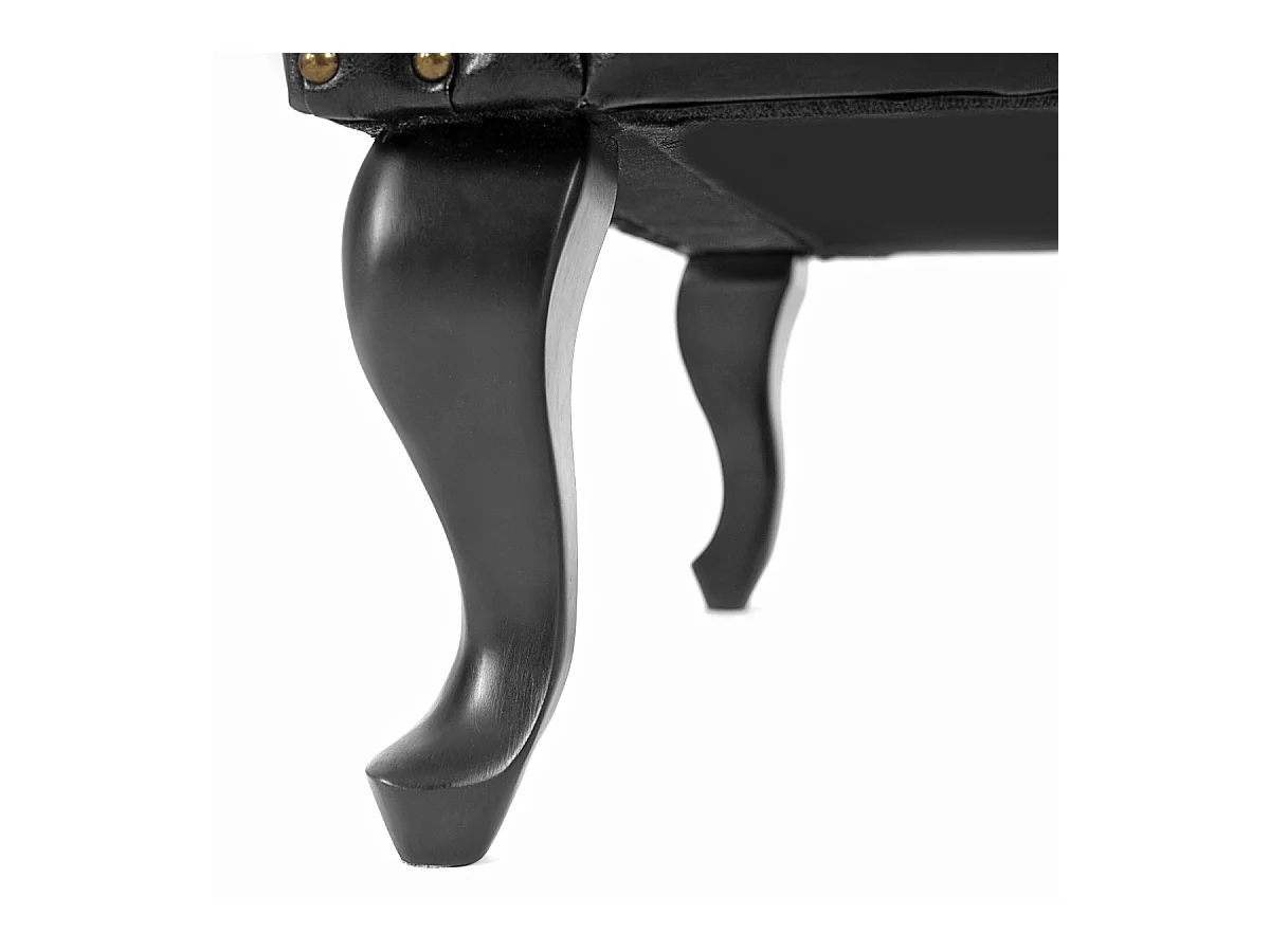 Otomana Oxford z imitacji skóry,  czarny