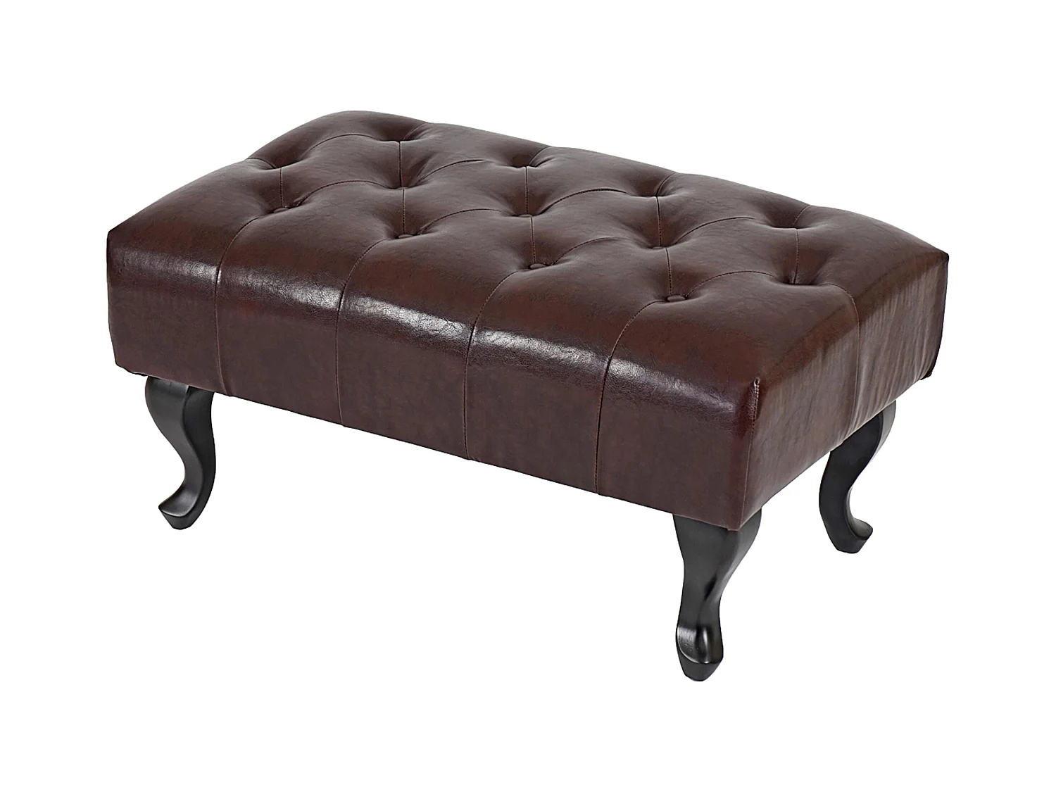 Otomana Oxford z imitacji skóry,  antyczny brąz