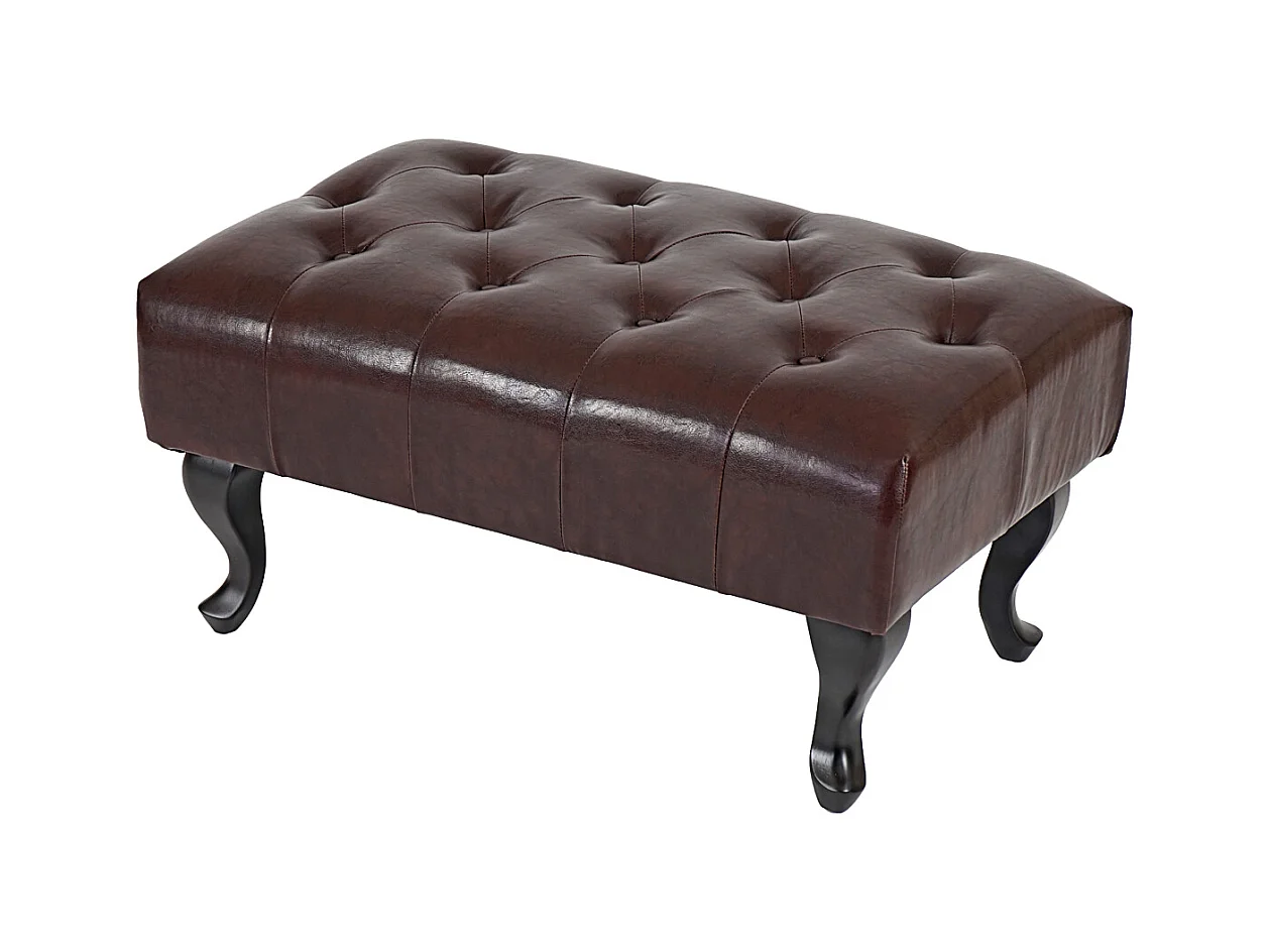 Otomana Oxford z imitacji skóry,  antyczny brąz