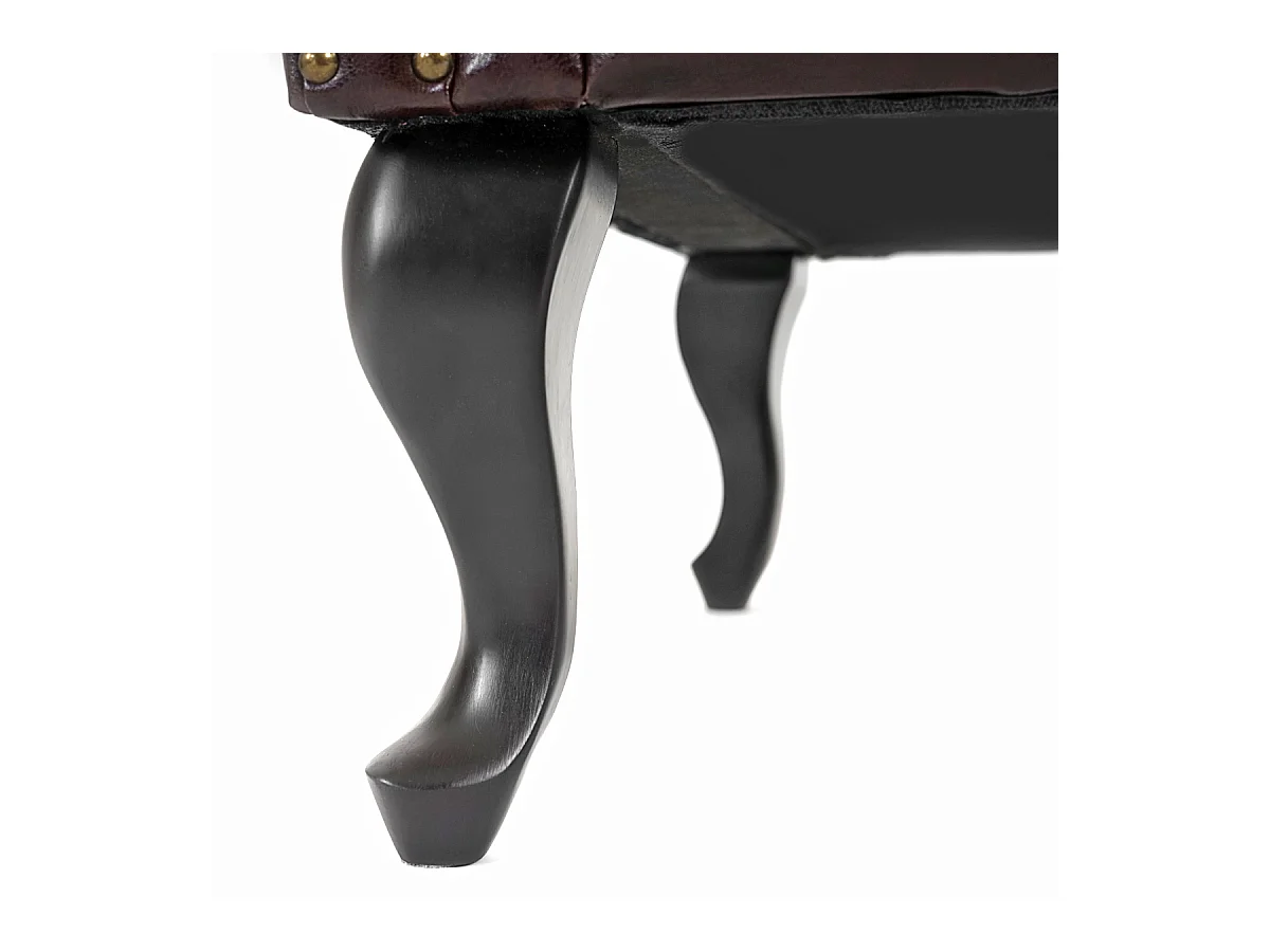 Otomana Oxford z imitacji skóry,  antyczny brąz