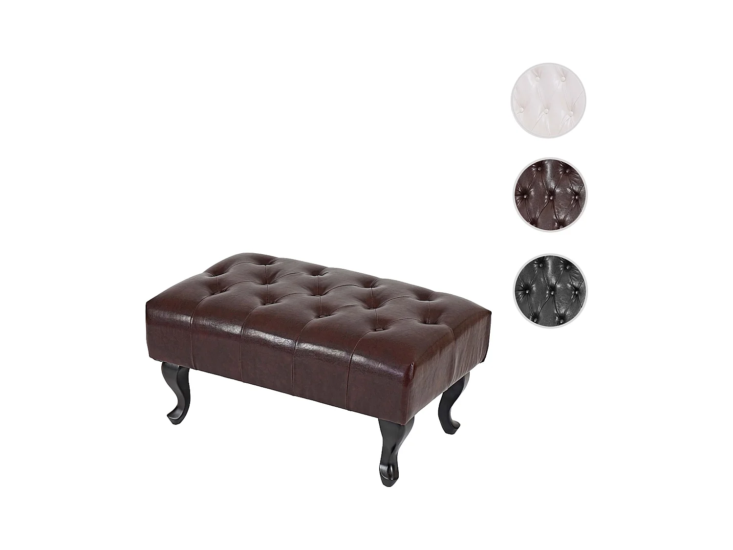 Otomana Oxford z imitacji skóry,  antyczny brąz
