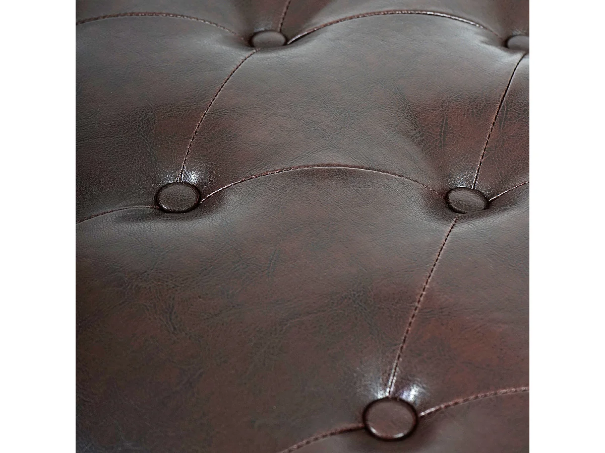 Otomana Oxford z imitacji skóry,  antyczny brąz