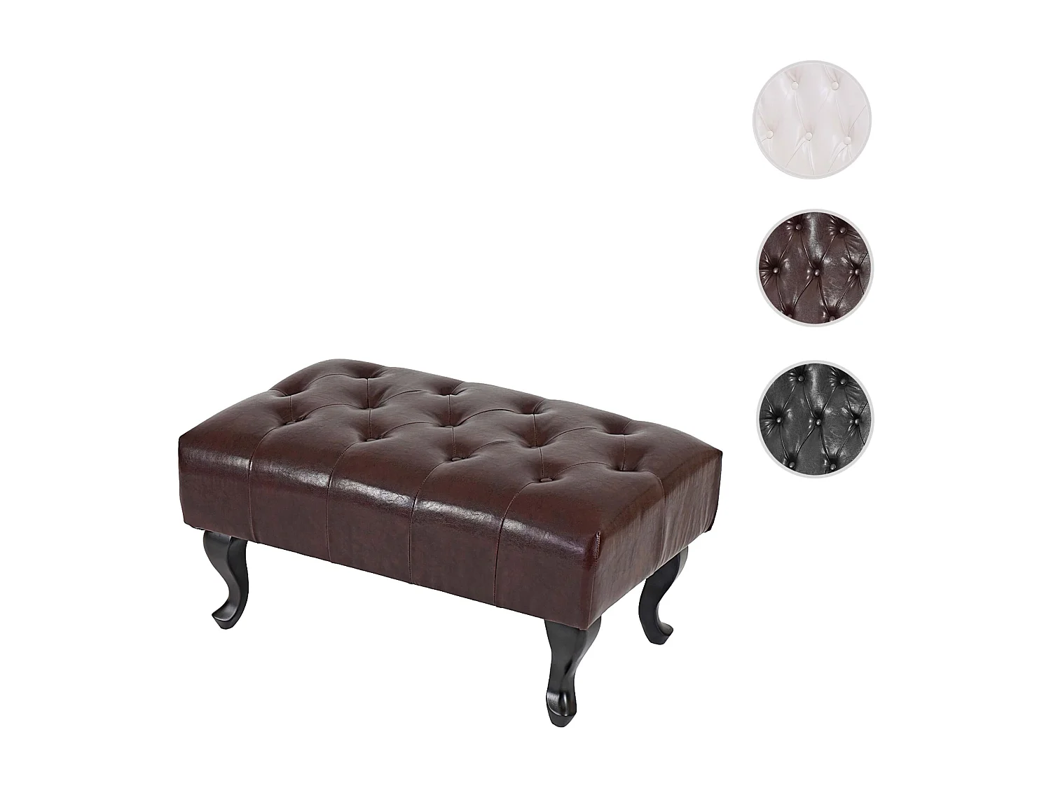 Otomana Oxford z imitacji skóry,  antyczny brąz