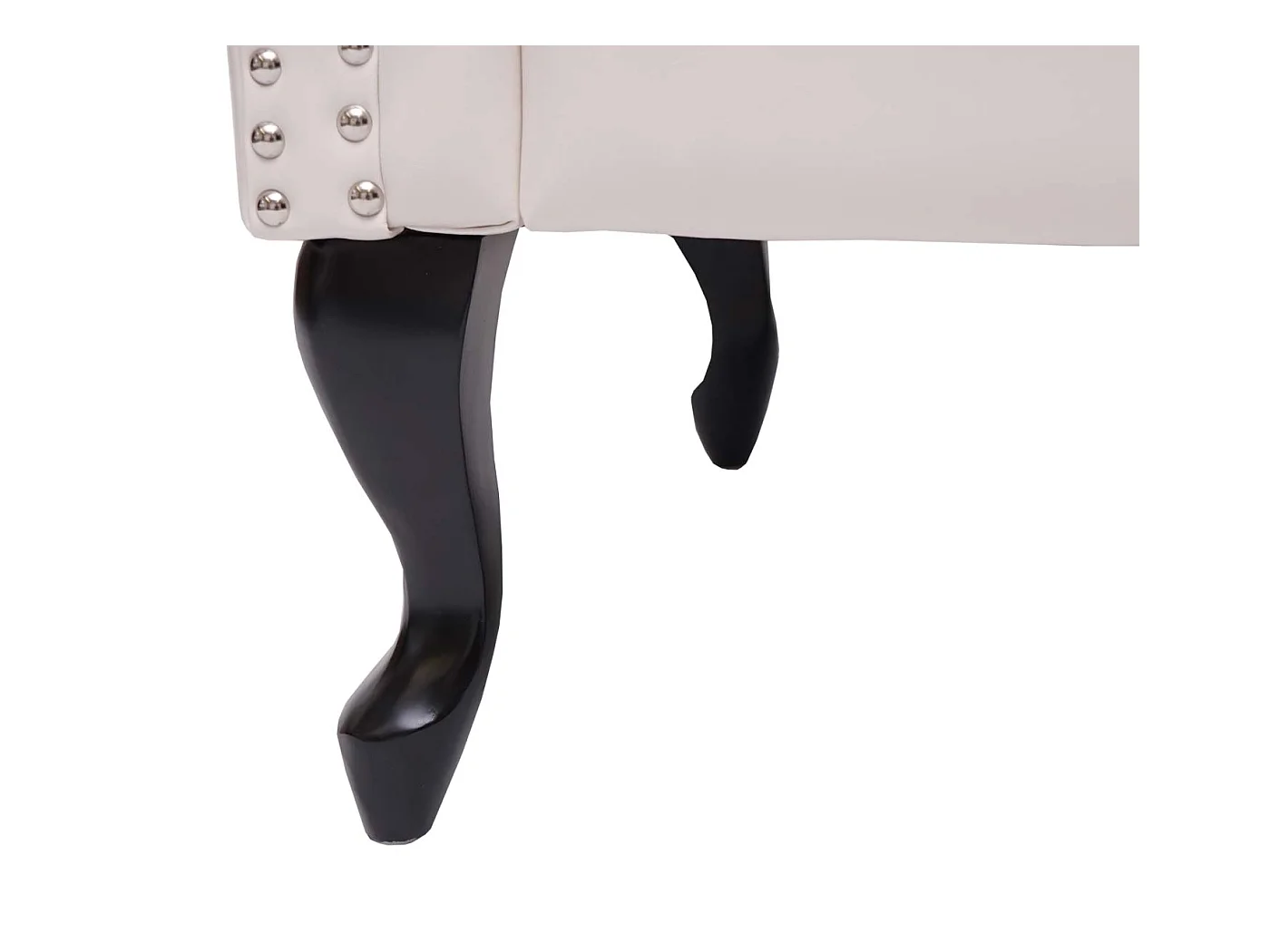 Otomana Oxford z imitacji skóry,  kremowo-biały