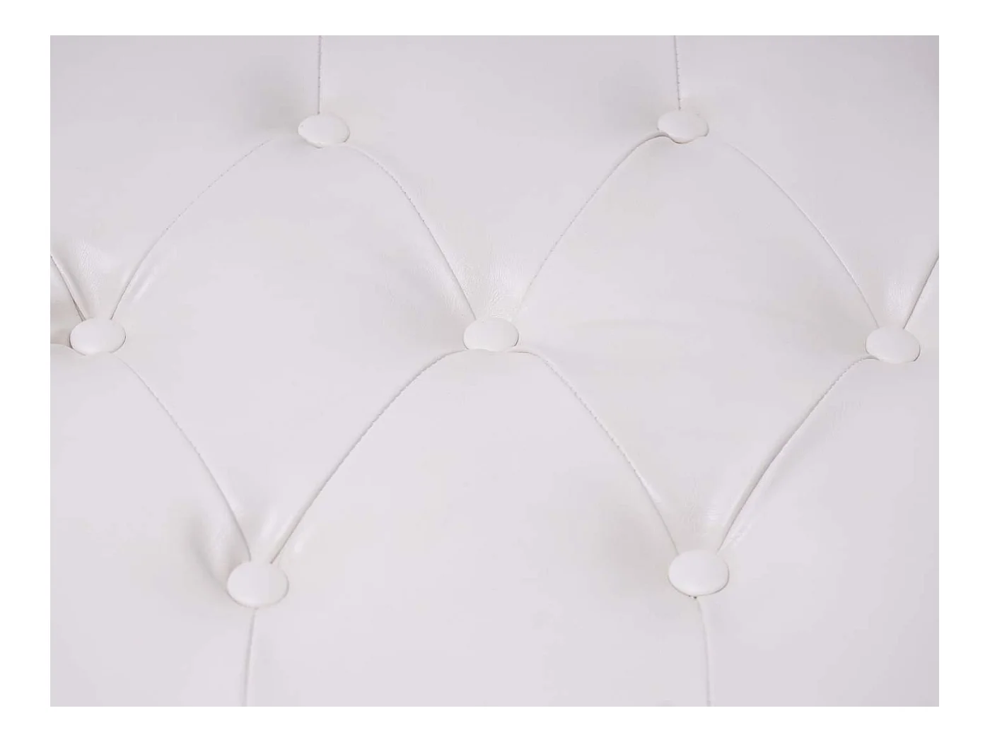 Otomana Oxford z imitacji skóry,  kremowo-biały