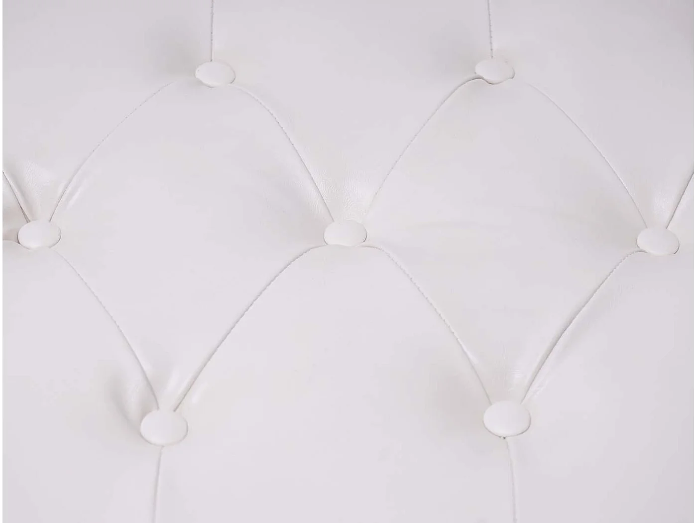 Ottomane Oxford Kunstleder, Creme-weiß